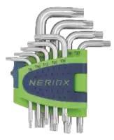 NERIOX Jeu de clés coudées mâles pour vis TORX® courtes, 9 pièces, T9...T45 - toolster.ch