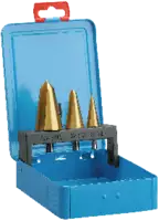 Sortiment KSB-Schälaufbohrer HSS-TiN in Metallkassette Gr.0: 3-14mm/1: 8-20mm/2:16-30.5mm - toolster.ch