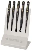 BERNSTEIN ESD Präzisionspinzetten-Satz 5-180 5-teilig / 105 x 70 x 170 mm - toolster.ch