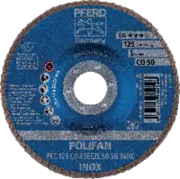 PFERD Meule-éventail  POLIFAN Modèle conique Ø 125, 50 (PFC 125 CO-FREEZE 50 SG-INOX) - toolster.ch