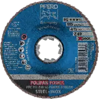 PFERD Meules-éventails POLIFAN POWER STEELOX/X-LOCK PFC 115 Z 40 SG / Vente au détail - toolster.ch