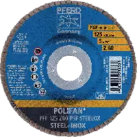 PFERD Fächerschleifscheibe  POLIFAN Ø 125, K 80 (PFF 125 Z80 PSF STEELOX) - toolster.ch