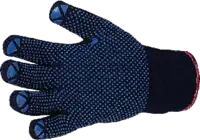 Gants tricotés avec picots en PVC 8 / bleu - toolster.ch