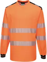 PORTWEST PW3 Warnschutz langarm T-Shirt T185 orange/schwarz XL - toolster.ch