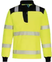 PORTWEST PW3 Warnschutz 1/4 Zip Sweatshirt PW326 gelb/schwarz S - toolster.ch