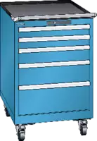 LISTA Servante mobile  27 x 36 U tiroirs 2x75, 1x100, 1x150, 1x200 H 872 bleu RAL 5012 - toolster.ch