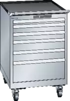 LISTA Fahrbarer Boy  27 x 36 E Schubladen 1x50, 2x75, 2x100, 1x200 H 872 grau RAL 7035 - toolster.ch