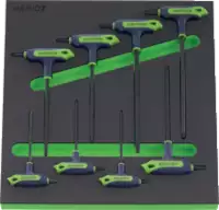 NERIOX Module jeu de tournevis Avec entraînement latéral pour vis TORX® 376 x 395 x 30 mm, 8 pièces - toolster.ch