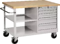 FUTURO Établi mobile  avec plateau en hêtre et armoire à tiroirs gris RAL 7035 - toolster.ch