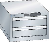 LISTA Schubladenschrank 18x27E, 2 Schubladen H 283 - lichtgrau RAL 7035 - toolster.ch LISTA Schubladenschrank 18x27E, 2 Schubladen H 283 - lichtgrau RAL 7035 - toolster.ch