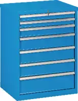 FUTURO Armoire tiroirs  36x27E (717x572) Tiroirs 2x75, 1x100, 3x150, 1x200 Hauteur 1000 mm, bleu RAL 5015 - toolster.ch