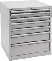 FUTURO Armoire tiroirs  36x36E (717x725) Tiroirs 1x50, 2x75, 2x100, 1x150, 1x200 Hauteur 850 mm, gris clair RAL 7035 - toolster.ch