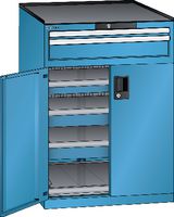 LISTA Armoire à tiroirs  36x36U tiroirs 1x50, 1x75, 3x100, 1xAT H 1000 Bleu clair RAL 5012 - brwtools.ch