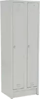 FANAIR Garderobenschrank lichtgrau RAL 7035 2 Abteile, 600 x 500 x 1800 mm - toolster.ch