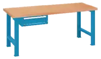 LISTA Werkbank  mit Multiplexplatte und Werkbankschublade 27x36E 150 mm 1500 x 750 x 840 mm / blau RAL 5012 - toolster.ch