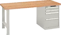 LISTA Werkbank  mit Buchenplatte und Schubladenschrank 27x36E 2x100