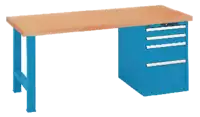 LISTA Werkbank  mit Multiplexplatte und Schubladenschrank 27x36E 2x100