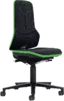 BIMOS Ableitfähiger Arbeitsdrehstuhl NEON Sitzhöhe 450-620 mm schwarz / grün