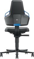 BIMOS Arbeitsdrehstuhl Nexxit Integralschaum, Griffe blau mit Rollen, Sitzhöhe 450...600 mm - toolster.ch