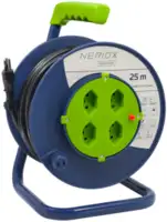 NERIOX Kunststoff-Kabelrolle 25 m, 4 x T13, 230V, 10A - toolster.ch