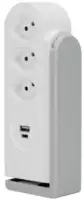STEFFEN Bloc multiprise CLAMP blanc P 3xT13 + USB-A+C 1.5 m - toolster.ch