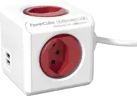 ALLOCACOC Mehrfach-Steckdose PowerCube Extended USB, rot - toolster.ch