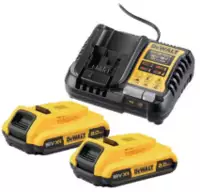DeWalt Akku-Starterset 18V / XR DCB1104, 2 x 18 V, 2.0 Ah + DCB1104H2-QW - toolster.ch