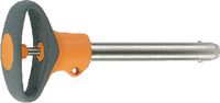 Goupille d‘arrêt Inox 1.4305 140 HV<br>poignée polyamide 6, gris / orange autobloquante avec poignée élastique 6 x 15 - toolster.ch