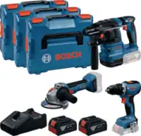 BOSCH Jeu d'appareils sans fil GSR + GBH + GWS + 2x GBA 5 Ah + GAL 18V - toolster.ch