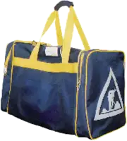 Sac à effets bleu / jaune avec triangle fluor. Chantier imprimé L 500 x l 300 x h 330 mm - toolster.ch