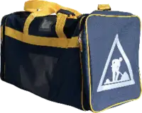 Sac à effets bleu / jaune avec triangle fluor. Chantier imprimé L 700 x l 310 x h 340 mm - toolster.ch