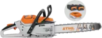 STIHL Akku-Motorsäge  MSA 300 AP 36V, 3.0 kW, 0.325" RM Pro 40 cm, Set mit 2x AP 500 S + AL 501 - toolster.ch