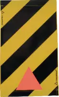 TRIOPAN Warnsignal für Hebebühne gelb/schwarz mit Reflexecken 47x28cm - toolster.ch