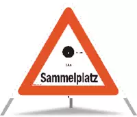 TRIOPAN Faltsignal Sammelplatz m. Symbol Ausführung N90 90cm - toolster.ch