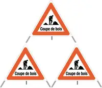 Faltsignal Baustelle Coupe de bois 90 cm - toolster.ch