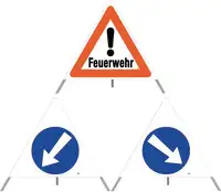 Faltsignal And. Gef. Feuerwehr Pfeil 90 cm - toolster.ch