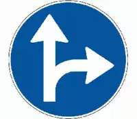 Signaltafel Geradeaus oder Rechts Ausführung Scotchlite HIP 40 cm - toolster.ch