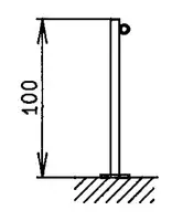 Poteau de barrage avec plaque de sol 1 anneaux 1.5" x 100 cm - toolster.ch