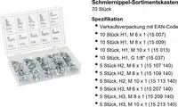 PRESSOL Schmiernippel-Sortiment Set à 70 Stk. Typen H1 bis H3 - toolster.ch