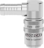 LUEDECKE Schnellverschlusskupplung Form H / INOX 90° ohne Ventil 9 / S6 - toolster.ch