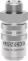 LUEDECKE Accouplement rapide forme H / acier inox droit avec filet. extér. avec soupape 13 / G3/8 / S9 - toolster.ch