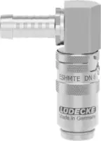 LUEDECKE Schnellverschlusskupplung Form H / INOX TempSecure 90° ohne Ventil 9 / S6 - toolster.ch