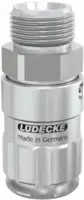 LUEDECKE Accouplement rapide forme H / acier inox TempSecure avec filet. extér. sans soup. 9 / G1/4" / S6 - toolster.ch