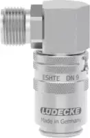 LUEDECKE Accouplement rapide forme H / acier inox TempSecure 90° filet. extér. avec soup. 9 / G1/4" / S6 - toolster.ch