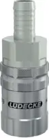 LUEDECKE Schnellverschlusskupplung ESCB mit gerader Tülle, Messing vernickelt DN 9 - SLW 13 - toolster.ch
