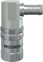 LUEDECKE Schnellverschlusskupplung ESCB mit 90° Tülle, Messing vernickelt DN 9 - SLW 13 - toolster.ch
