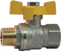 Vannes à bille à gaz M/F avec poignée papillon, filetage externe/interne R 1/4" - toolster.ch