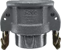 Raccord femelle type B KAMLOK aluminium avec sortie filetée BSPT, Self-Lock DN 50 - toolster.ch
