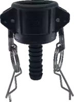 Raccord femelle C KAMLOK polypropylène à embout pour colliers de serrage DN 20 - toolster.ch