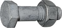 Sechskantschrauben mit Sechskantmuttern, für Stahlkonstruktion Stahl 4.6 / feuerverzinkt M 12 x  30 - toolster.ch